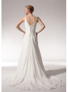 2012 V Neckline Couture Bridal Gowns with Chapel Train bdjc890208