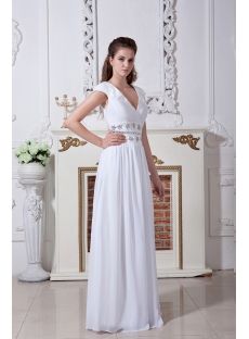 2013 Ivory V-neckline Tropical Wedding Dresses IMG_1729