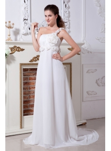 Beautiful One Shoulder Mature Bridal Gown for Beach IMG_2205