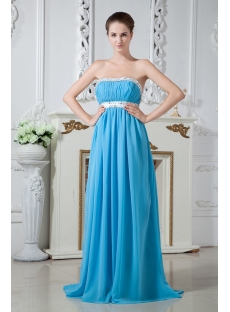 Blue Sexy Open Back Maternity Prom Dress IMG_1845
