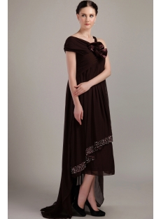Brown Asymmetrical High-low Plus Size Pregnancy Prom Dresses IMG_3310