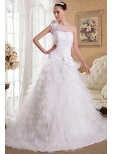 Charming One Shoulder Princess Wedding Gown Dress IMG_3604