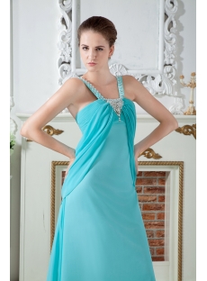 Charming Teal Blue Straps Plus Size Prom Gown Dress with Train IMG_1858