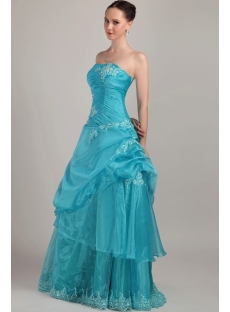Cheap Turquoise Blue Ball Gown Dresses 2012 Long IMG_3228