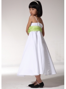 Cheap White and Green Vintage Flower Girl Dresses fgjc890109