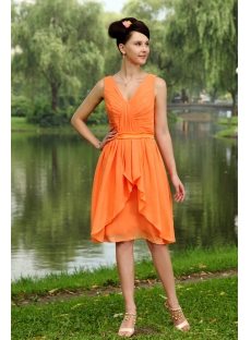 Elegant Orange Short Junior Bridesmaid Dress IMG_0823