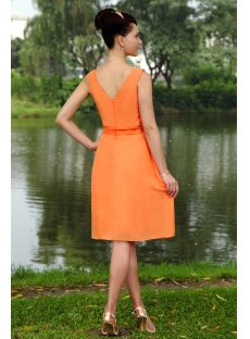Elegant Orange Short Junior Bridesmaid Dress IMG_0823
