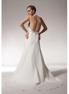 Halter Backless Chiffon Wedding Dresses for Pregnant bdjc890808