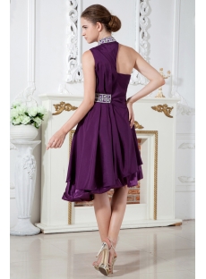 High Neckline Grape Special Asymmetrical Pretty Prom Dress IMG_1980