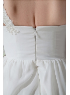Ivory Simple One Shoulder Short Maternity Wedding Dress IMG_1969