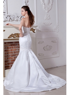 Lace One Shoulder Trumpet Bridal Gown For Beach IMG_1904