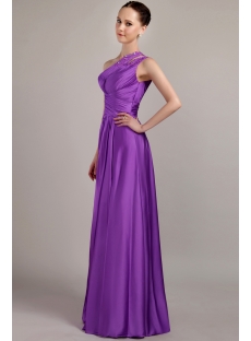 Long Violet Graduation Dress with One Shoulder IMG_3026