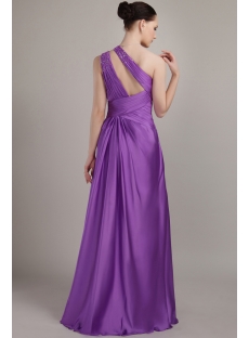 Long Violet Graduation Dress with One Shoulder IMG_3026