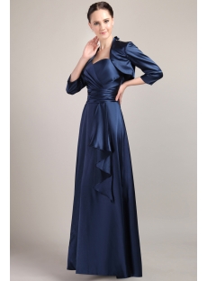 Navy Blue Elegant Long Mother of Bride Dresses with Jacket IMG_3062