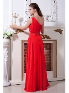 Red Long One Shoulder Modest Celebrity Dress IMG_2174