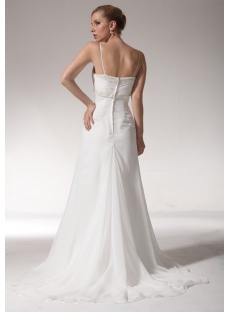 Romantic Beaded Spaghetti Straps Petite Wedding Dress bdjc890908