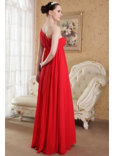 Romantic Red Chiffon Maternity Prom Dress with One Shoulder IMG_3633