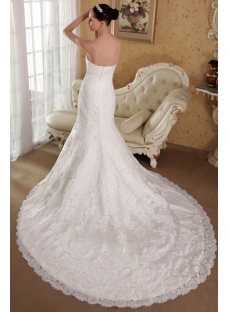 Sheath Strapless Vintage Style Lace Wedding Dress IMG_3548