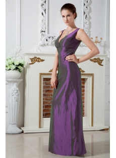 Simple Long Purple V-neckline Bridesmaid Gown 2012 IMG_1777