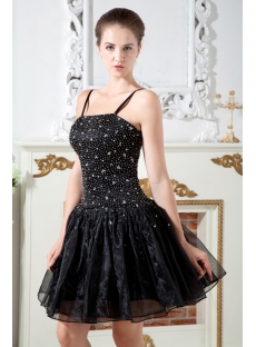 Spaghetti Straps Black Mini Sweet 16 Dresses IMG_1791