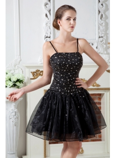 Spaghetti Straps Black Mini Sweet 16 Dresses IMG_1791