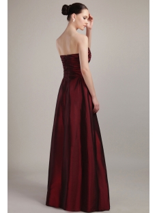 Strapless Long Burgundy Inexpensive Bridesmaid Gowns under $100 IMG_3053