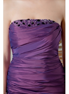 Strapless Purple Mermaid Celebrity Dress with Floral IMG_1909