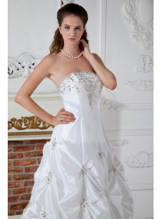 Strapless White Princess Bridal Gown with Train IMG_1492