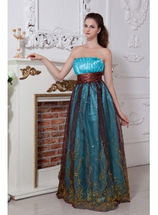 Turquoise and Brown Plus Size Ball Gown Dress IMG_1826
