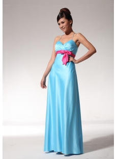 Turquoise and Hot Pink Modern Beach Bridesmaid Dresses bmjc890208