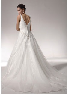 V-neckline Maternity Bridal Gowns 2013 with Train bdjc890308