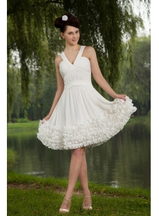 V-neckline Short White Cute Sweet 16 Dress IMG_0719