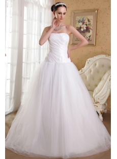 White Simple Pretty Quinceanera Gown with Train IMG_3578