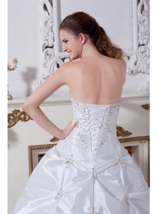 White Strapless Luxurious Princess Bridal Gown with Train IMG_2152