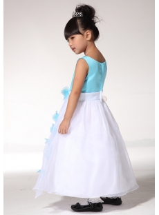 White and Blue Toddler Flower Girl Dresses fgjc890209