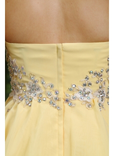Yellow Cheap Halter Cute Chiffon Mini 15 Quince Gown Dress IMG_0763