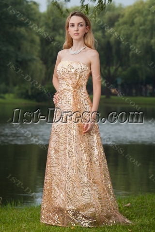 2013 Gold Sequins Prom Dresses IMG_8019