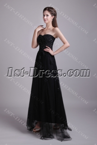 Black Romantic Ankle Length 15 Quinceanera Dresses IMG_0631