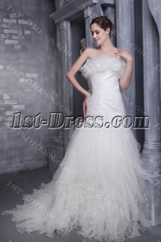 Chic and Beautiful Wedding Dress with Strapless 1078