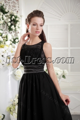 Knee Length black 2012 Modest Prom Dress IMG_0076