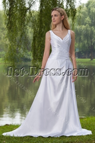 Satin Elegant Simple Bridal Gown with Corset Back IMG_7905