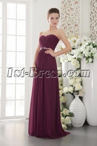 Sweetheart Grape Plus Size Evening Dress with Chiffon IMG_9573
