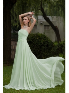2013 Simple Sage Long Evening Dresses on Sale IMG_7662