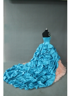 Aqua Floor-Length Taffeta 2012 Quinceanera Dress for Plus Size IMG-0343