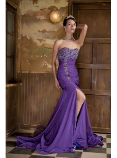 Beautiful Long Purple Prom Dress 2012 GG1017