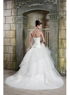 Beautiful Strapless Long Princess Ball Gown Wedding Dress with Train GG1085