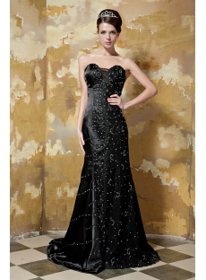 Luxurious Black Sweetheart Long Evening Gown GG1047