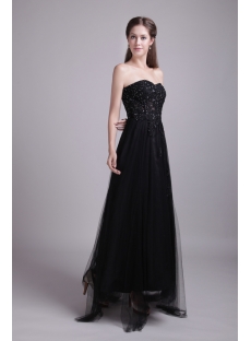 Black Romantic Ankle Length 15 Quinceanera Dresses IMG_0631