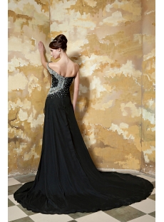 Black Unique Evening Dress with Short Sleeve GG1048