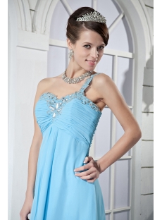 Blue Long One Shoulder Maternity Party Prom Dress GG1021